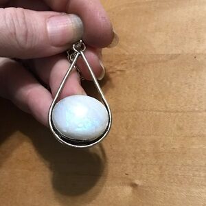 Classic Flashy Moonstone Pendant Necklace (matching earrings listed separately)